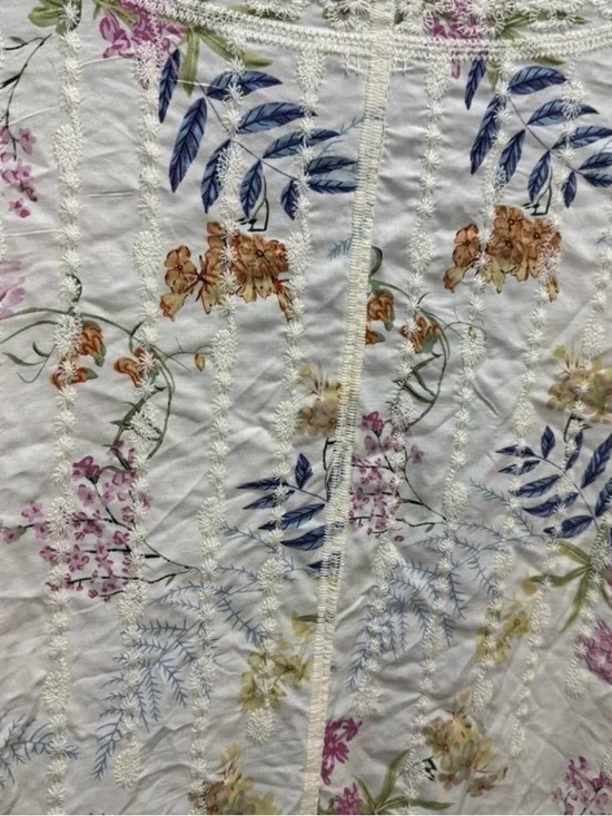 Floral Crochet Embroidered Kimono Cover-Up Cardigan - Picture 8 of 10